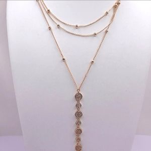 NWB Ettika 18k Gold Necklace layered Station Chain Lariat Designer Nordstrom